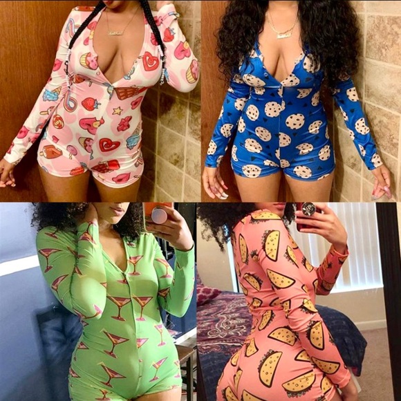 Women V Neck Bodycon  Sleepwear  Shorts Romper - Picture 1 of 15